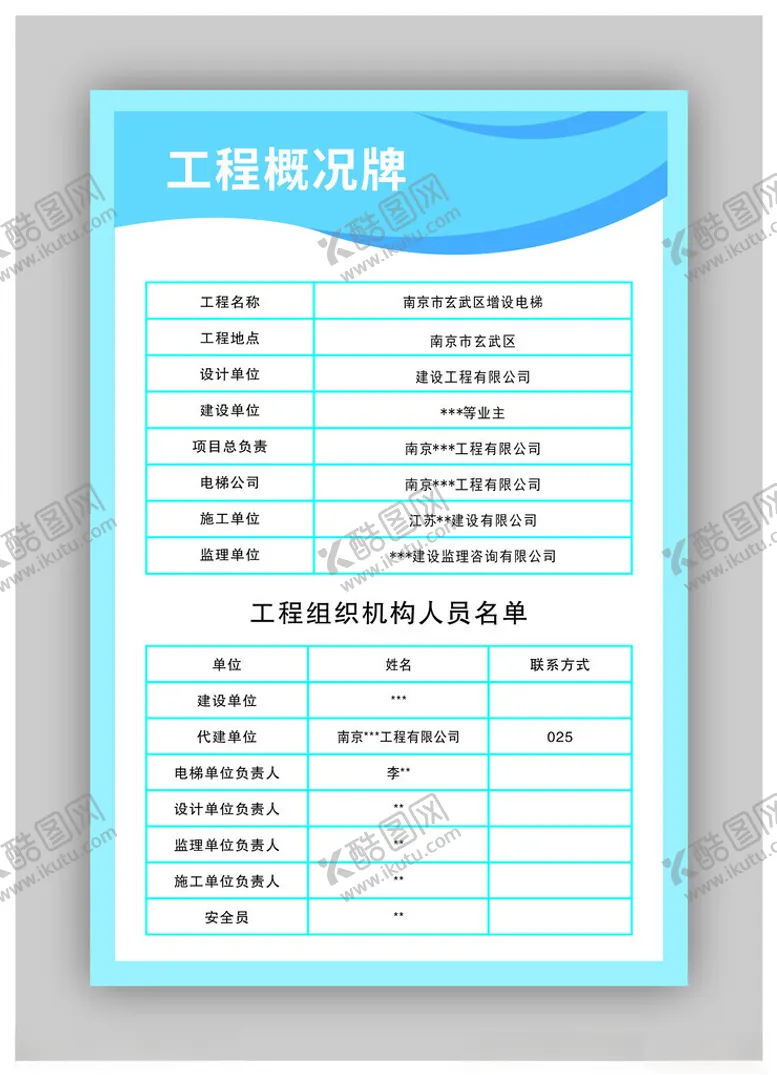 编号：79648003062241387956【酷图网】源文件下载-工程概况牌制度牌