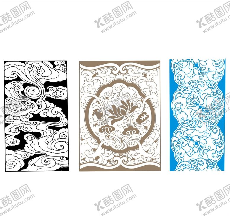 编号：70373201261904166413【酷图网】源文件下载-花纹背景祥云矢量图形