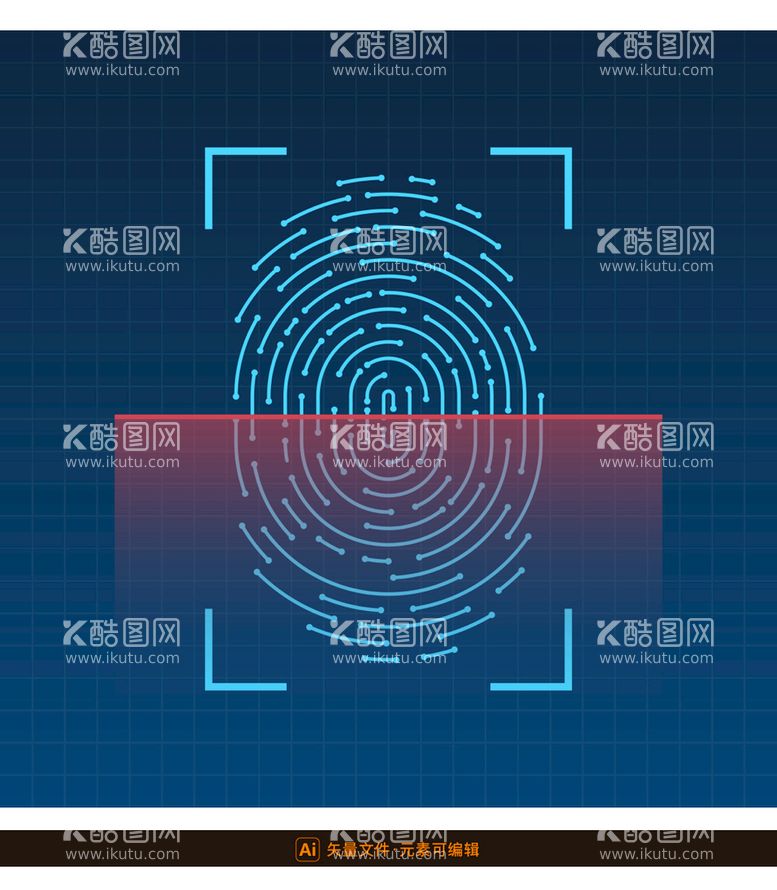 编号：62862811190642351252【酷图网】源文件下载-指纹识别矢量素材