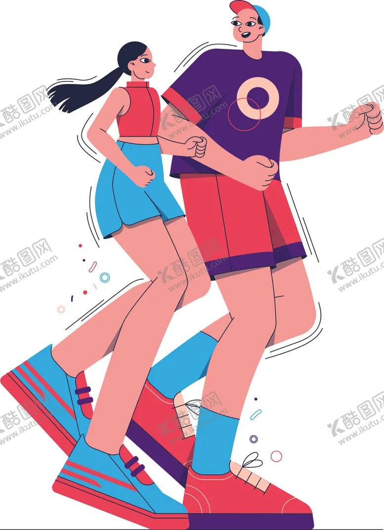 编号：65963302141519088136【酷图网】源文件下载-人物运动插画