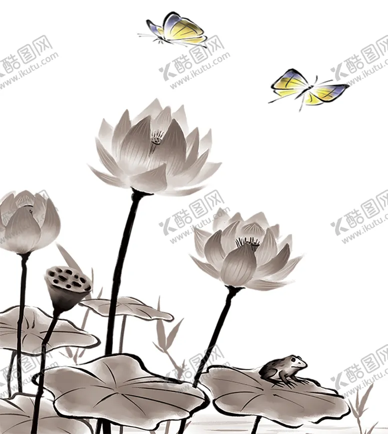 编号：93240704232124394850【酷图网】源文件下载-水墨荷花粉色荷花荷花意境