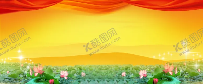 编号：72045602221802413061【酷图网】源文件下载-荷花中式黄色背景