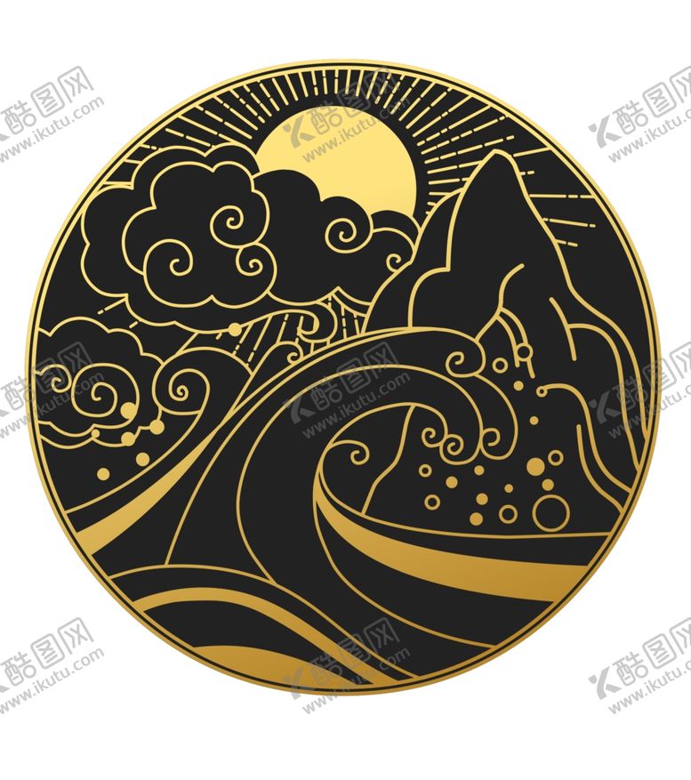 编号：57149809180256363762【酷图网】源文件下载-金色国风花纹