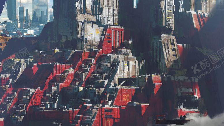 编号：11434806191209255156【酷图网】源文件下载-赛博朋克风未来科技插画