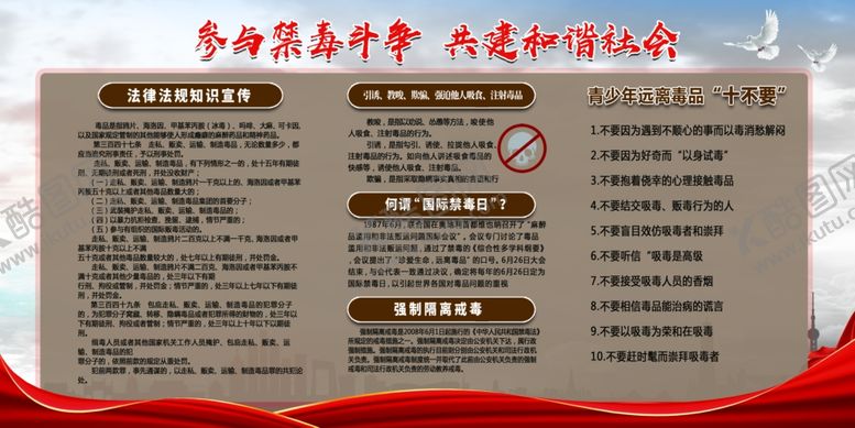 编号：81951306261127584048【酷图网】源文件下载-禁毒展板