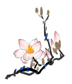 兰花国画素材
