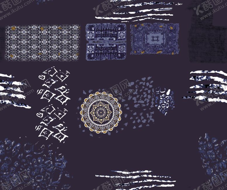 编号：83024809230505044370【酷图网】源文件下载-蓝印花纹