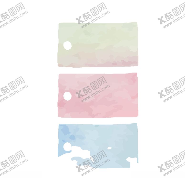 编号：55033907082002109874【酷图网】源文件下载-矢量水彩标签元素