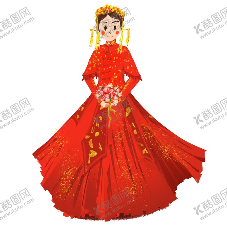 编号：41614604220602412216【酷图网】源文件下载-卡通新娘PNG免扣素材
