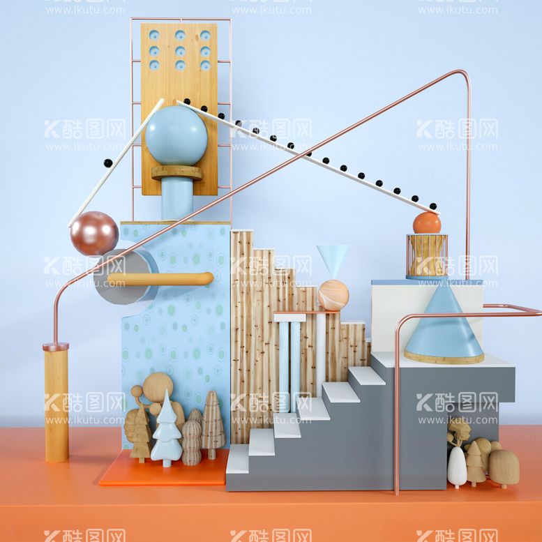 编号：34944012150029104979【酷图网】源文件下载-C4D美陈装置模型