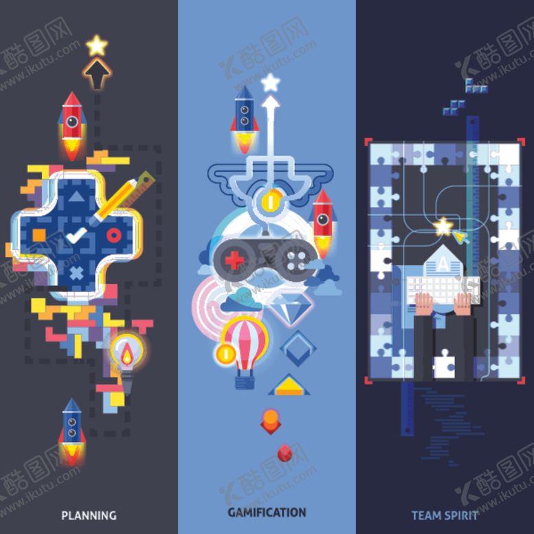 编号：41472307021601016222【酷图网】源文件下载-梦幻宇宙主题插画设计
