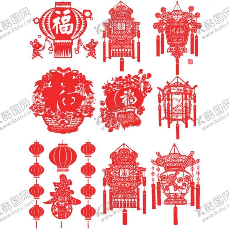 编号：15980105010830418720【酷图网】源文件下载-新年灯笼元素