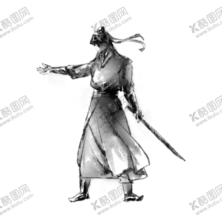 编号：70384106271110204637【酷图网】源文件下载-水墨武侠人物