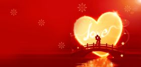 新年红金色简约喜庆情人节背景