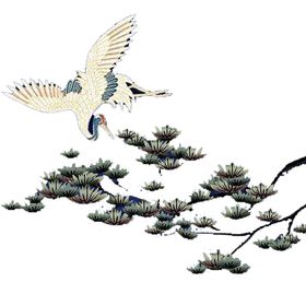 水墨中国风迎客松