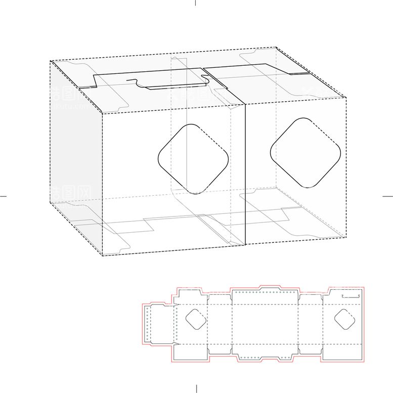 编号：74329910241404102017【酷图网】源文件下载-包装盒刀版图 