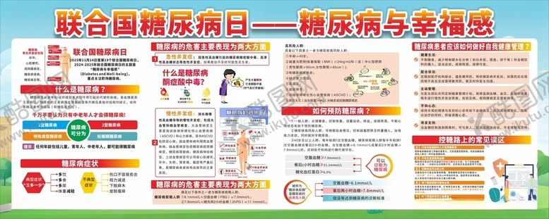 编号：31859411211445424570【酷图网】源文件下载-联合国糖尿病日宣传栏