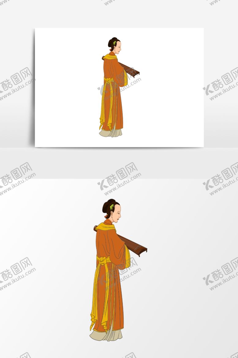 编号：96496110301056457668【酷图网】源文件下载-淡彩国画人物