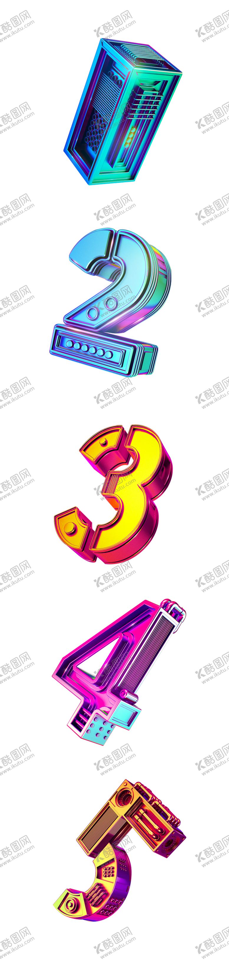 编号：69690210130659521335【酷图网】源文件下载-3D炫彩数字