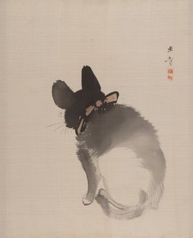 水墨绘画动物猫