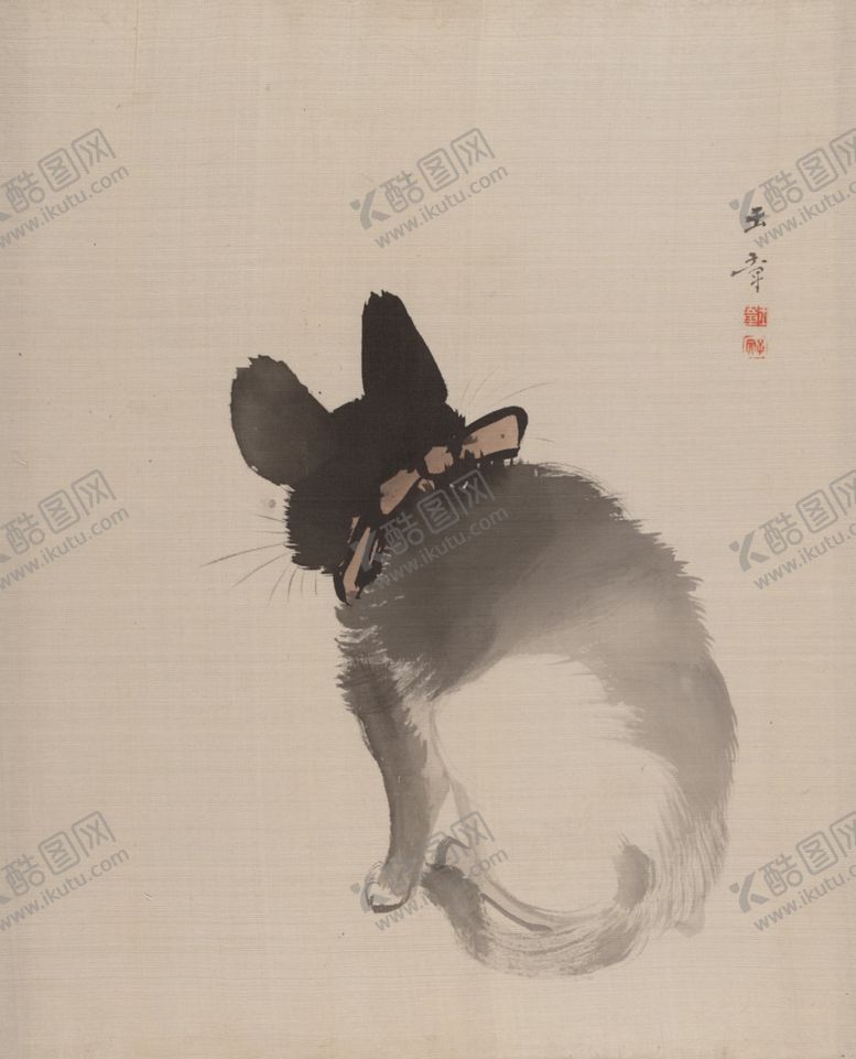 编号：12744606260932497211【酷图网】源文件下载-水墨绘画动物猫