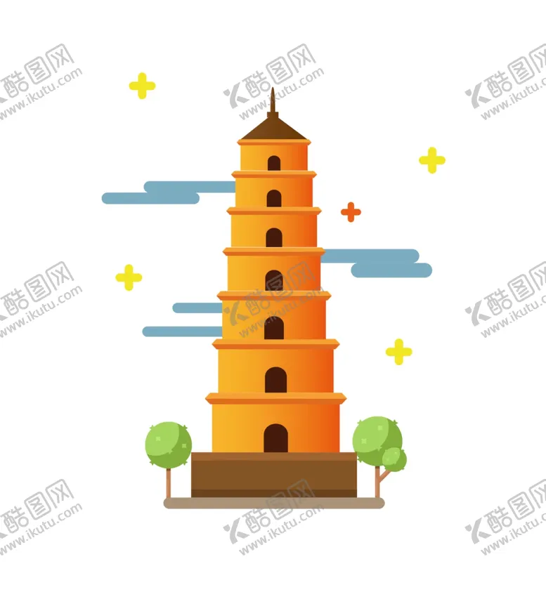 编号：61612904232119164079【酷图网】源文件下载-大雁塔插画
