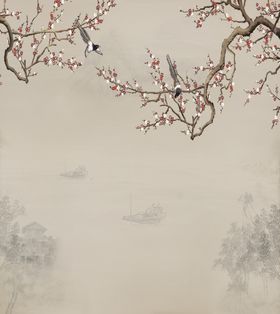 花鸟山水节气春分海报