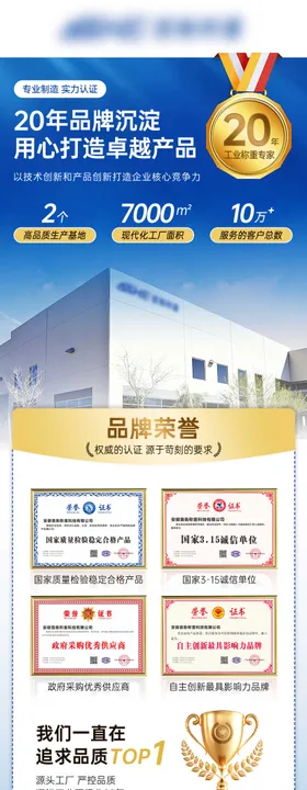 公司荣誉简介海报长图