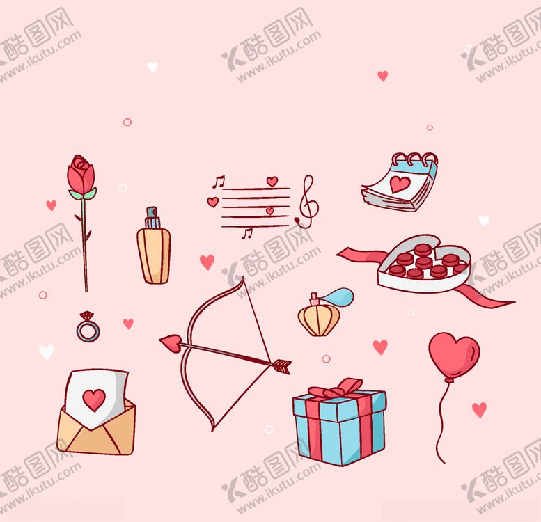 编号：90983504300355476133【酷图网】源文件下载-浪漫情人节元素
