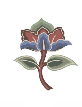 敦煌风格绘画植物花朵
