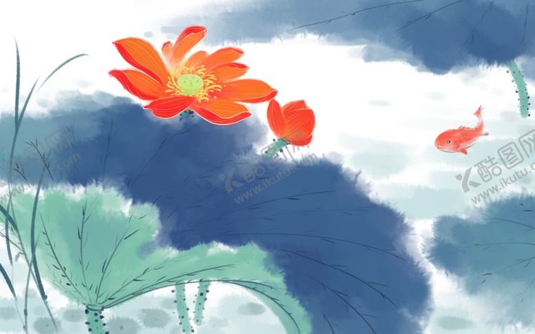 编号：66064610051102026582【酷图网】源文件下载-荷花插画