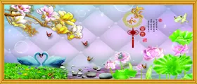 家和富贵中堂画背景墙电视背景墙高清壁画