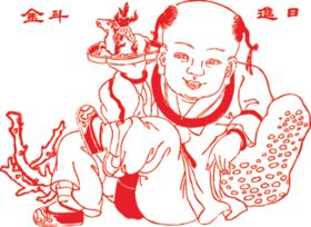 春节元素新年传统文化财神