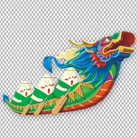 端午节小素材免抠图龙头粽子山