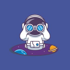 可爱宇航员卡通矢量儿童插画班级文化墙飞船火机