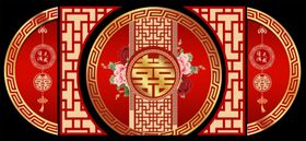 中式喜庆圆形装饰图案