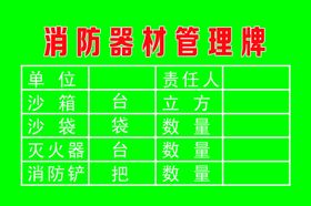 消防器材管理牌
