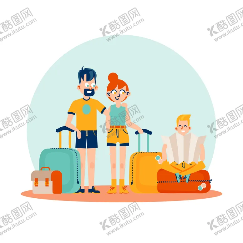 编号：76141901290202163475【酷图网】源文件下载-家庭旅行 