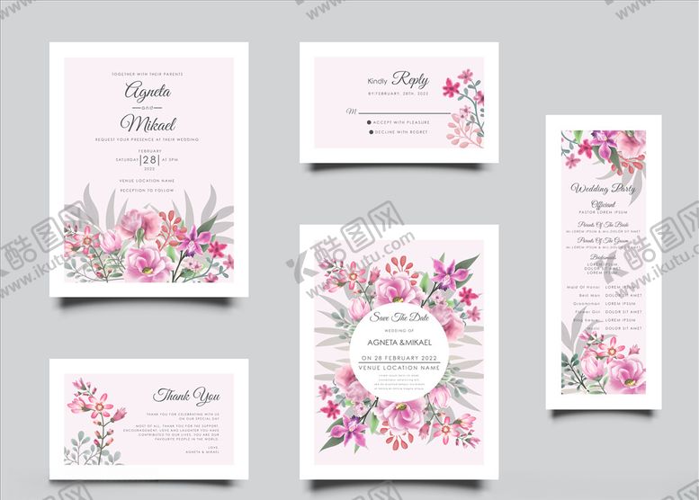 编号：72417409172343547099【酷图网】源文件下载-花卉邀请函