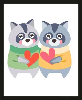 手绘小浣熊
