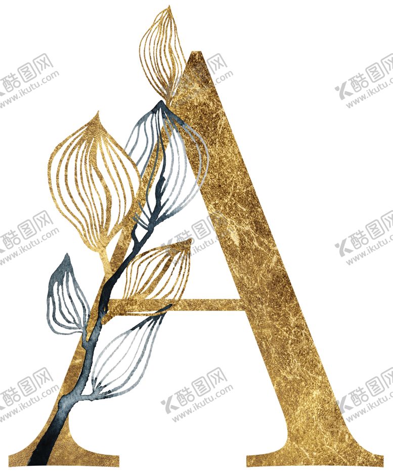编号：52731907121710118217【酷图网】源文件下载-金色花纹字母
