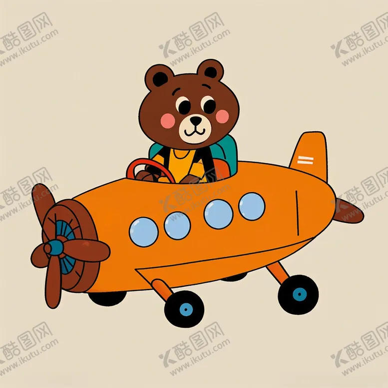 编号：61512702160517125104【酷图网】源文件下载-小熊开飞机