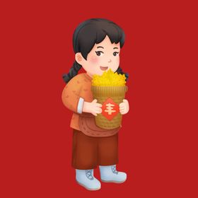 手绘卡通农民素材人物