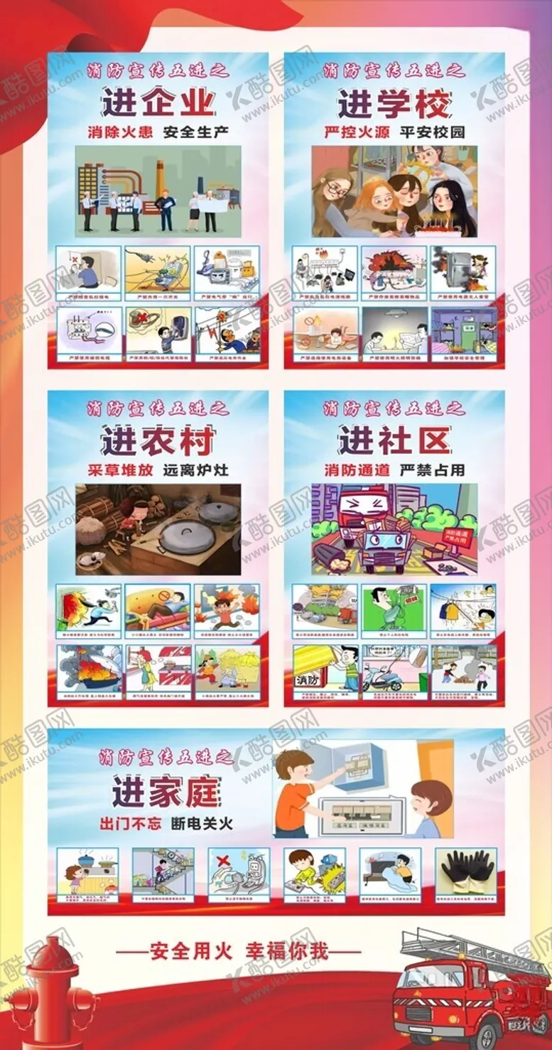 编号：37978612102129143888【酷图网】源文件下载-消防五进宣传