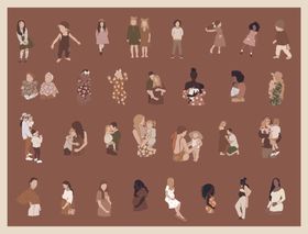 古代人物姿态插画