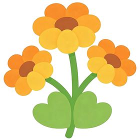 三朵橙色花朵插画