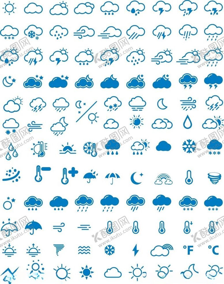 编号：10053909212046208481【酷图网】源文件下载-天气图标集合
