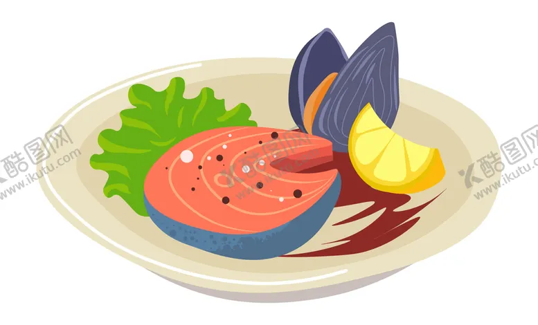 编号：97953111041353251828【酷图网】源文件下载-卡通煎鱼美食插画