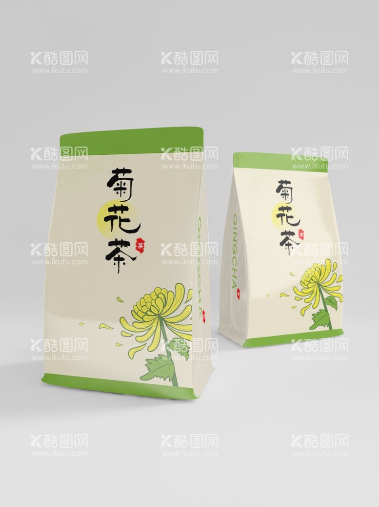 编号：66372703220335245404【酷图网】源文件下载-清新菊花茶包装设计平面图