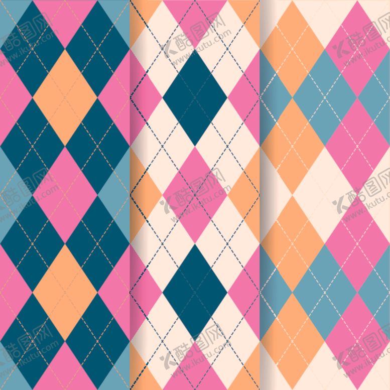 编号：83500804291209393783【酷图网】源文件下载-多彩菱形图案针织纹理背景